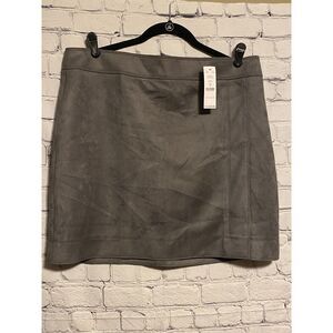 White House Black Market Faux Wrap Skirt Size 12 NWT Smoked Pearl